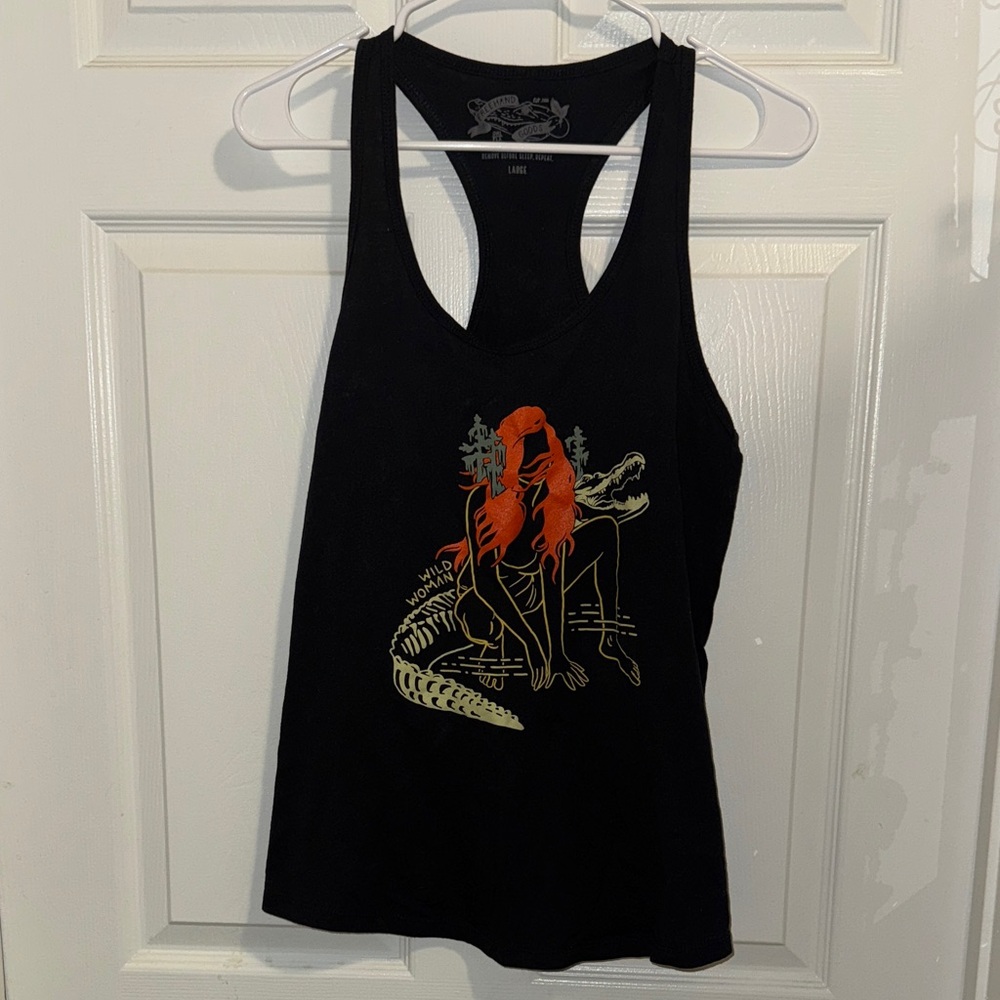 Wild Woman Triblend
Racerback Tank Black Graphic Redhead Woman Tank Top Large